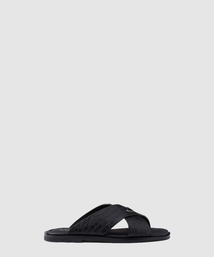 레플리카|이미테이션 prada-프라다사피아노-가죽-크로스-슬라이드-2x3081-1