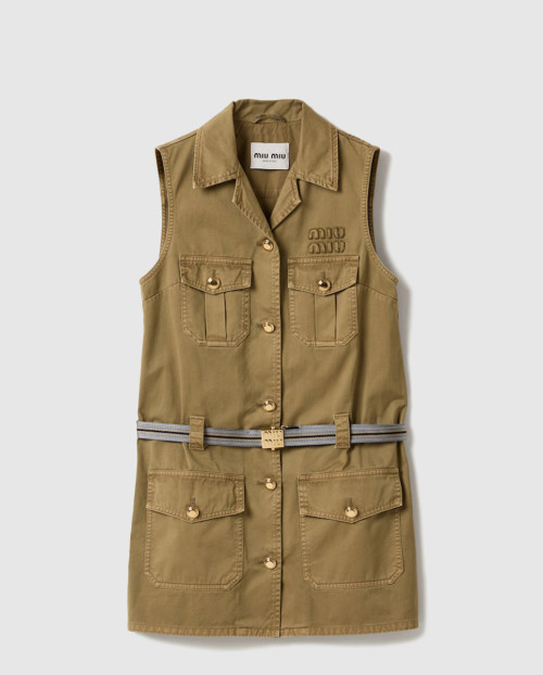 [MIUMIU-미우미우]후염 코튼 새틴 드레스 MF5714