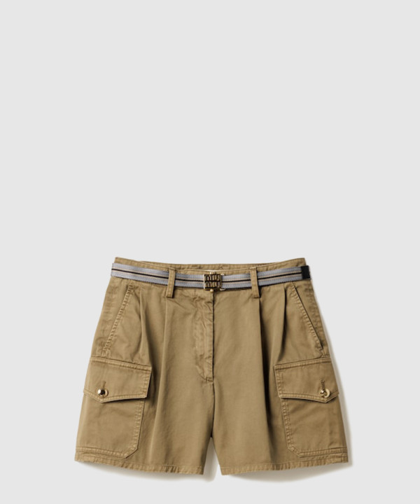 [MIUMIU-미우미우]후염 코튼 새틴 쇼츠 MP1853