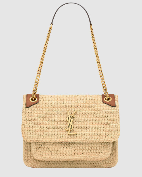 [SAINT LAURENT-생로랑]라피아 소재의 NIKI 미디엄 백 838875