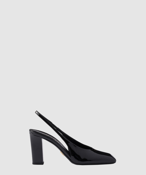 [PRADA-프라다]에나멜 가죽 슬링백 펌프스 1I838N