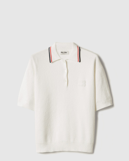 [MIUMIU-미우미우]코튼 니트 폴로 셔츠 MMLB31