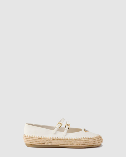 [PRADA-프라다]나파 가죽과 라피아 발레리나 1F869N