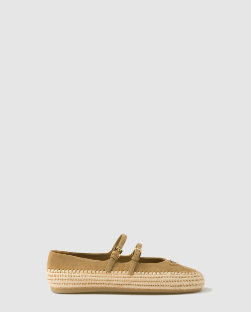 [PRADA-프라다]나파 가죽과 라피아 발레리나 1F869N