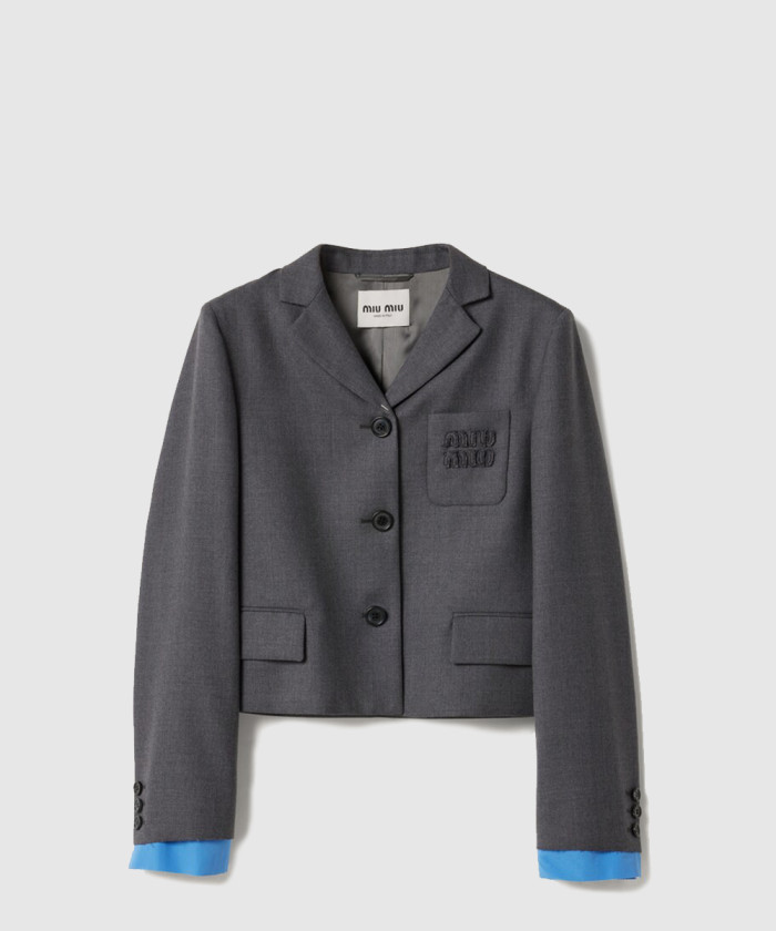 레플리카|이미테이션 miumiu-미우미우싱글브레스트-크롭-개버딘-재킷-mh1783