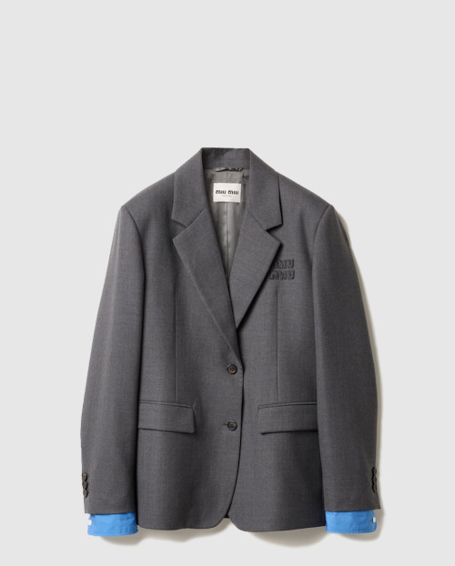 [MIUMIU-미우미우]싱글브레스트 개버딘 재킷 MH1974