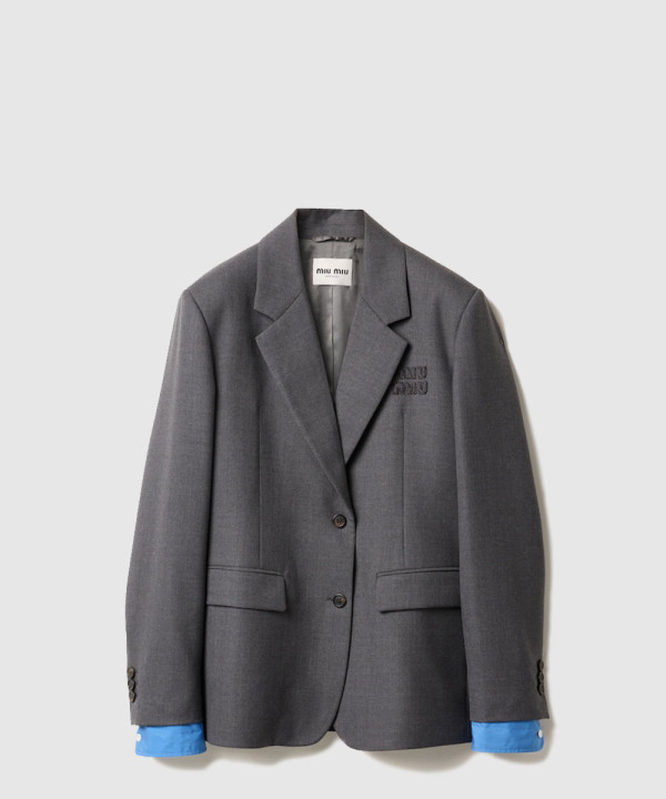 [MIUMIU-미우미우]싱글브레스트 개버딘 재킷 MH1974