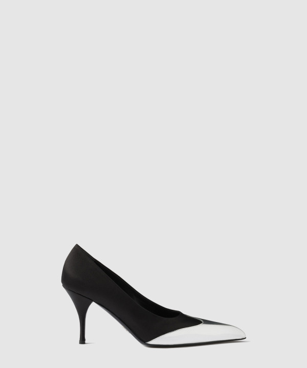 [PRADA-프라다]새틴과 메탈릭 가죽 펌프스 1I968N