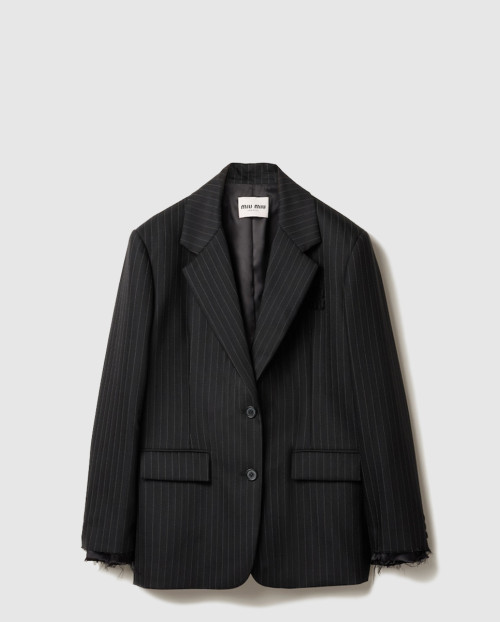[MIUMIU-미우미우]싱글브레스트 핀스트라이프 재킷 MH1974