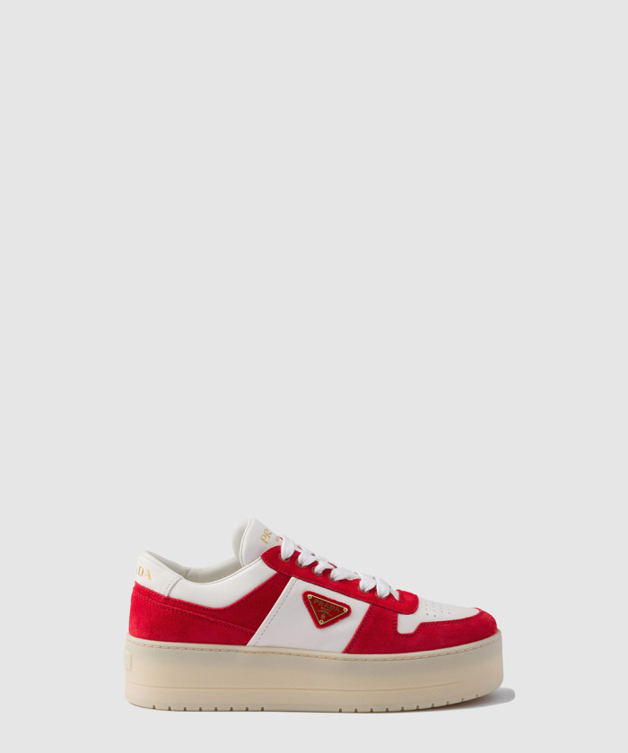 레플리카|이미테이션 prada-프라다다운타운-볼드-나파-가죽-및-스웨이드-스니커즈-1e792m