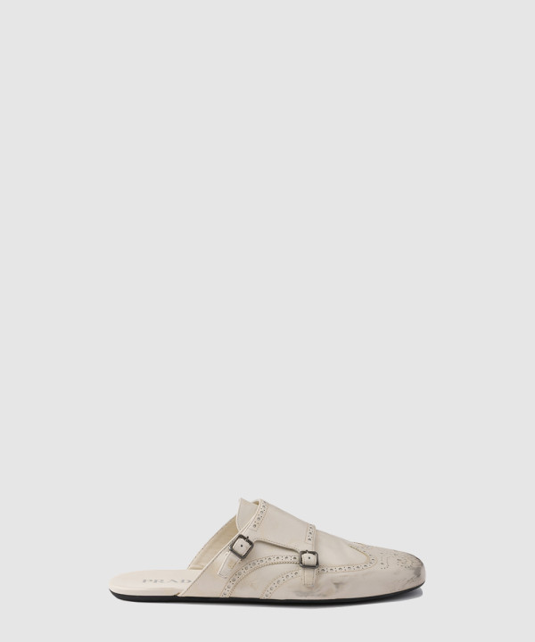 [PRADA-프라다]셔플 앤틱 가죽 더블 몽크 스트랩 뮬 2S2992