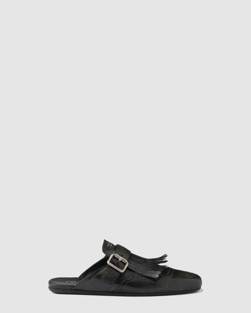 [PRADA-프라다]셔플 프린지 가죽 뮬 1S973N