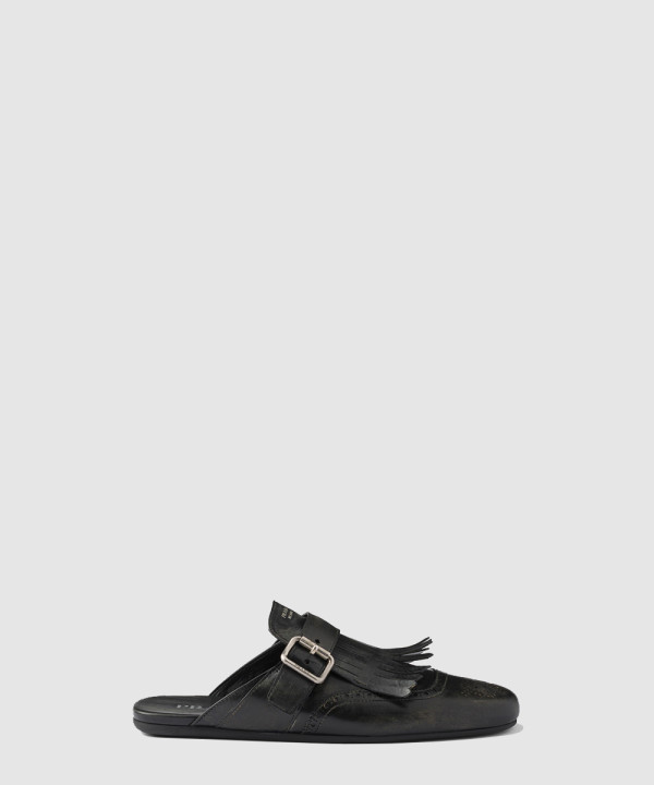 [PRADA-프라다]셔플 프린지 가죽 뮬 1S973N