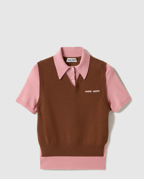 [MIUMIU-미우미우]캐시미어 울 폴로 스웨터 MMLA57