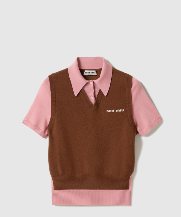 [MIUMIU-미우미우]캐시미어 울 폴로 스웨터 MMLA57