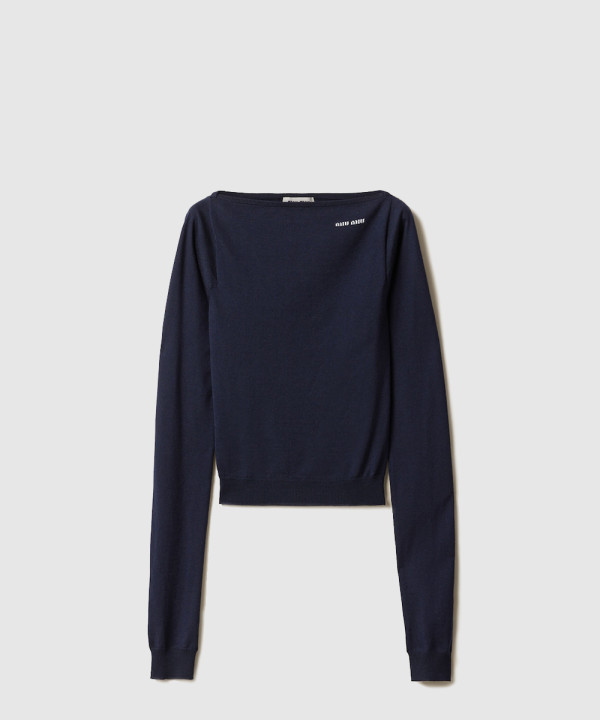 [MIUMIU-미우미우]울 보트넥 스웨터 MMLA85