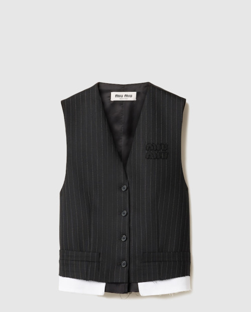 [MIUMIU-미우미우]핀스트라이프 조끼 MAG003