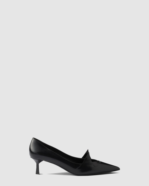 [PRADA-프라다]투톤 브러시드 레더 펌프스 1I976N