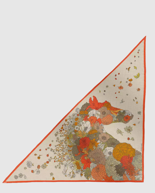 [HERMES-에르메스]Gentle Floral Cloak 자이언트 트라이앵글