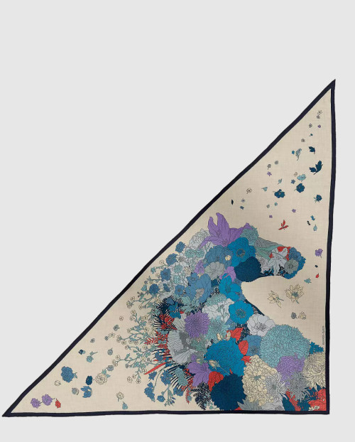 [HERMES-에르메스]Gentle Floral Cloak 자이언트 트라이앵글