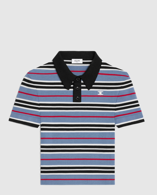 [CELINE-셀린느]크롭 폴로 스트라이프 코튼 RY0BY8