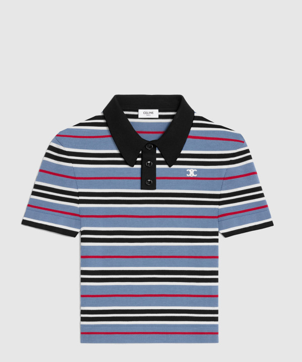 [CELINE-셀린느]크롭 폴로 스트라이프 코튼 RY0BY8