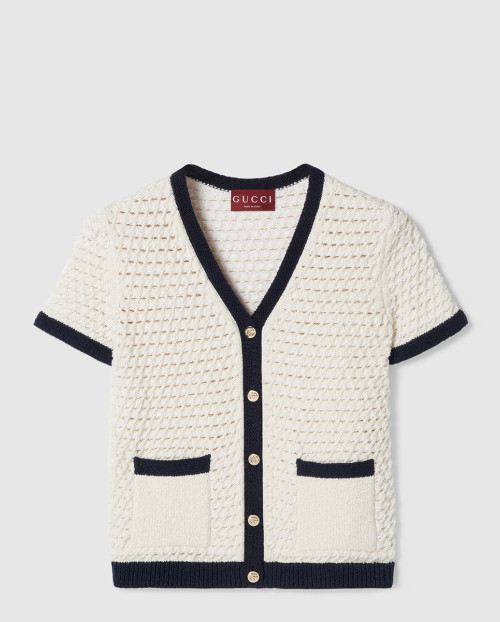 [GUCCI-구찌]파인 코튼 크로셰 카디건 824722