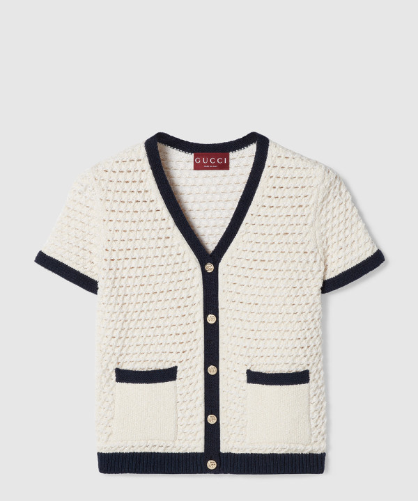 [GUCCI-구찌]파인 코튼 크로셰 카디건 824722