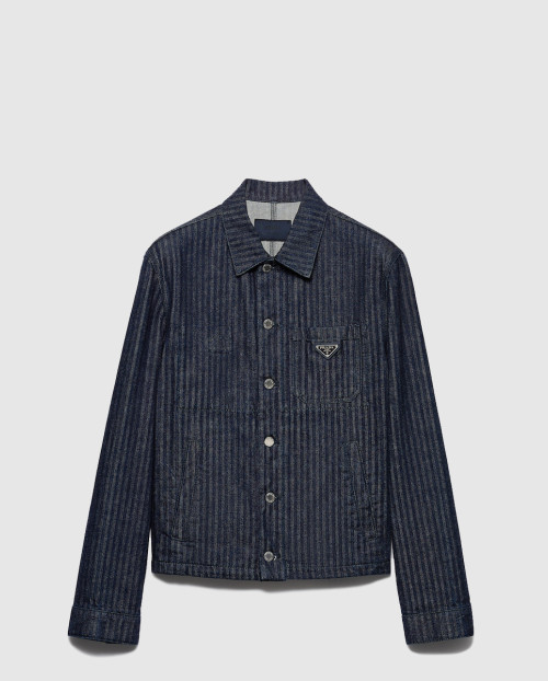 [PRADA-프라다]셰브론 데님 블루종 재킷 GEB254