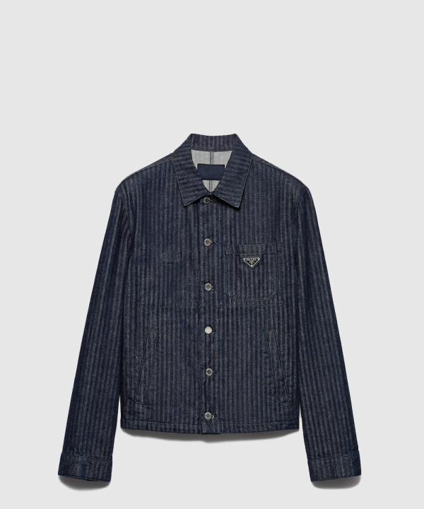 [PRADA-프라다]셰브론 데님 블루종 재킷 GEB254