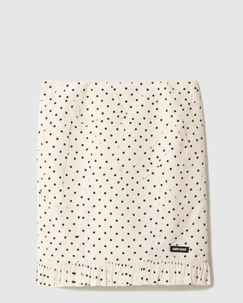 [MIUMIU-미우미우]폴카 도트 크레이프 드 신 스커트 MG2349