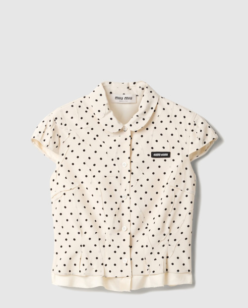 [MIUMIU-미우미우]폴카 도트 크레이프 드 신 셔츠 MK1902