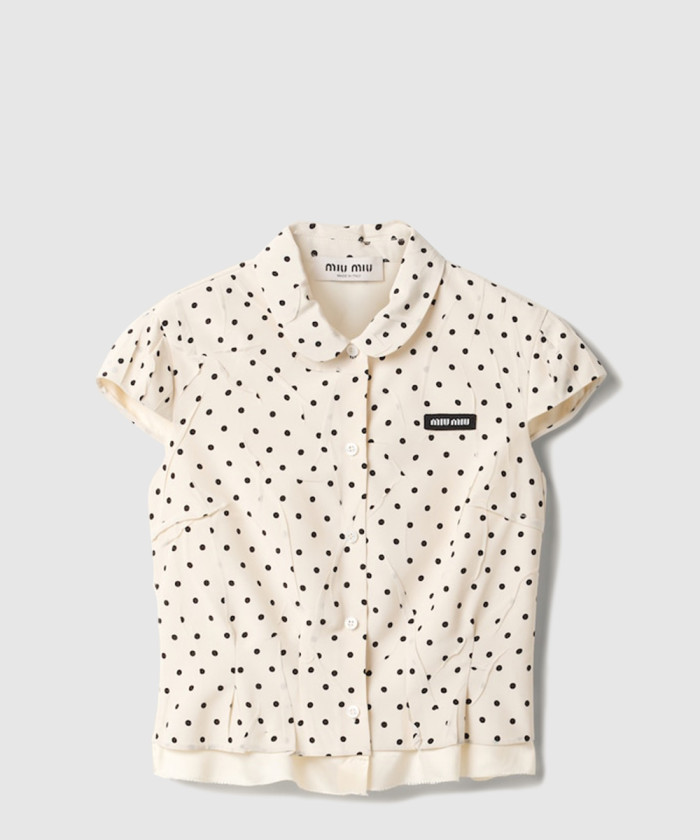 레플리카|이미테이션 miumiu-미우미우폴카-도트-크레이프-드-신-셔츠-mk1902