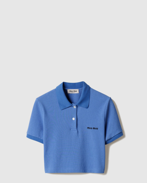 [MIUMIU-미우미우]코튼 피케 폴로 셔츠 MJN547