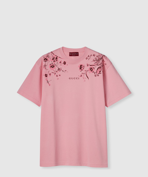 [GUCCI-구찌]부드러운 코튼 저지 프린트 티셔츠 837959
