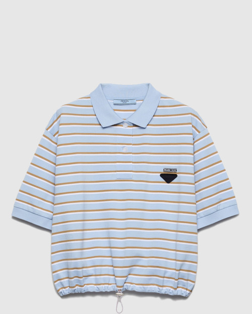 [PRADA-프라다]크롭 스트라이프 피케 폴로 셔츠 39609