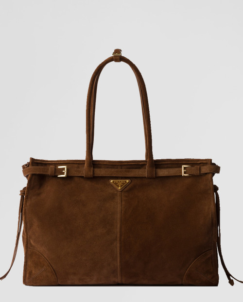 [PRADA-프라다]라지 스웨이드 핸드백 1BA439