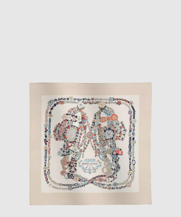 [HERMES-에르메스]Brides de Gala en Fleurs 스카프 90