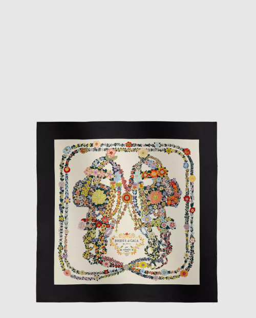 [HERMES-에르메스]Brides de Gala en Fleurs 스카프 90