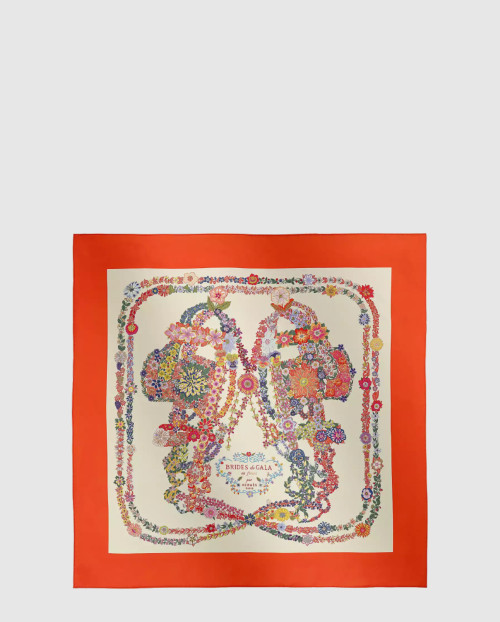 [HERMES-에르메스]Brides de Gala en Fleurs 스카프 90