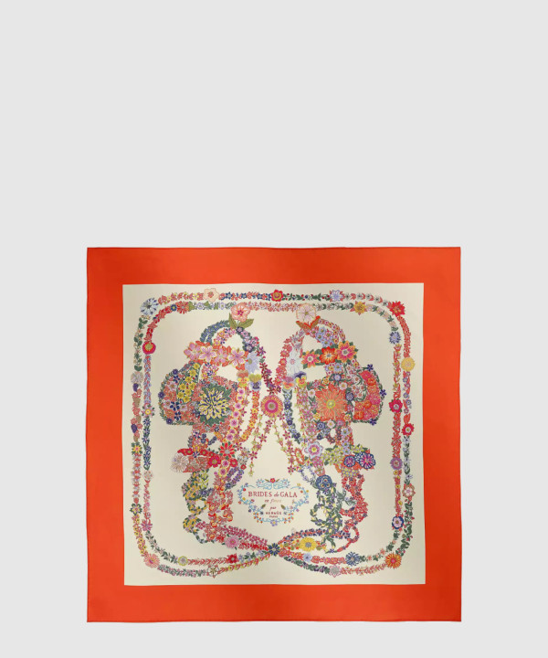 [HERMES-에르메스]Brides de Gala en Fleurs 스카프 90