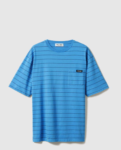 [MIUMIU-미우미우]스트라이프 저지 티셔츠 MJN538