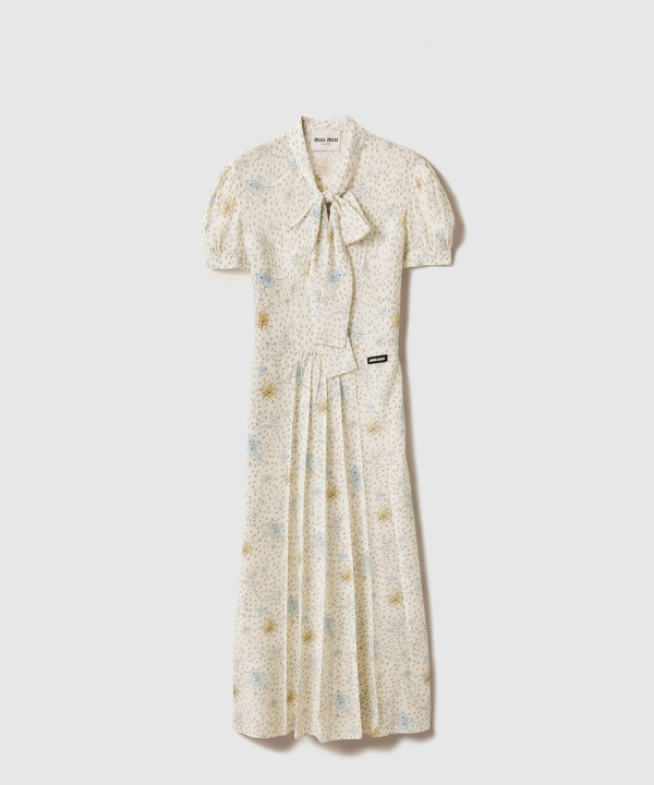 [MIUMIU-미우미우]롱 크레이프 드 신 드레스 MF5972