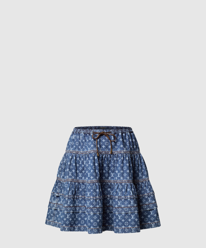 레플리카|이미테이션 louis-vuitton-루이비통monogram-데님-티어드-스커트-1ai199