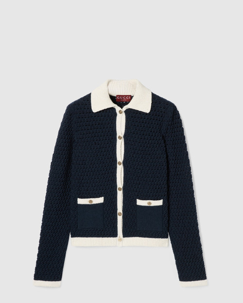 [GUCCI-구찌]파인 크로셰 코튼 카디건 ‎836184