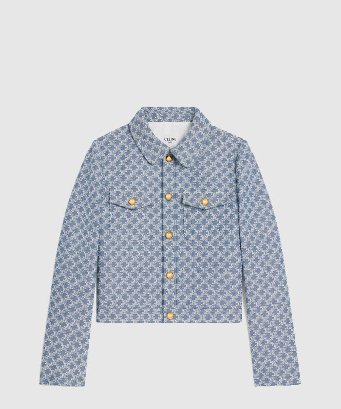 레플리카|이미테이션 celine-셀린느트러커-재킷-모노그램-샴브레이-코튼-rv07w0