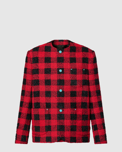 [LOUIS VUITTON-루이비통]다미에 칼라리스 트위드 재킷 1AFWMZ