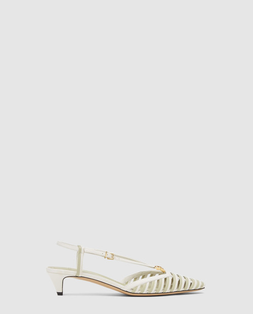 [FENDI-펜디]가죽 로우힐 슬링백 샌들 8J8703