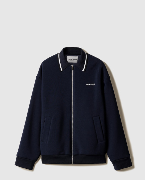[MIUMIU-미우미우]본딩 피케와 테크니컬 니트 패브릭 재킷 ML1258