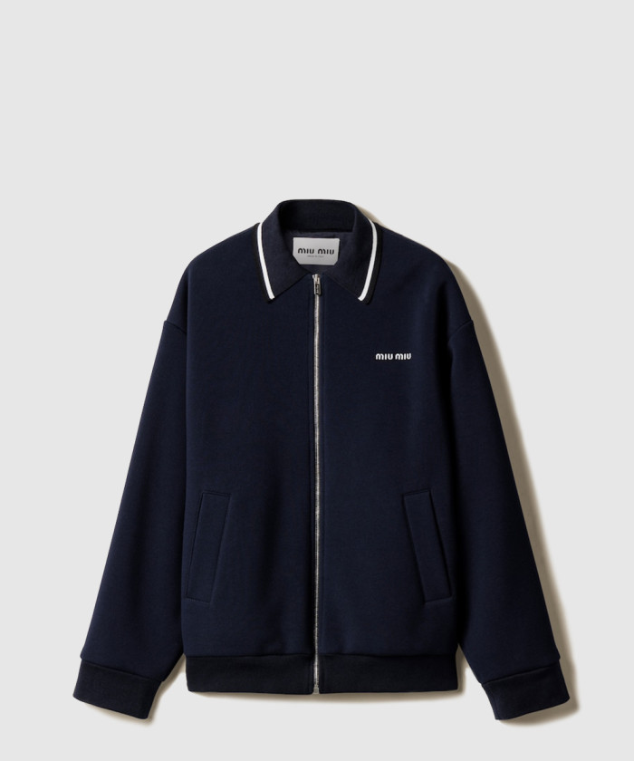 레플리카|이미테이션 miumiu-미우미우본딩-피케와-테크니컬-니트-패브릭-재킷-ml1258